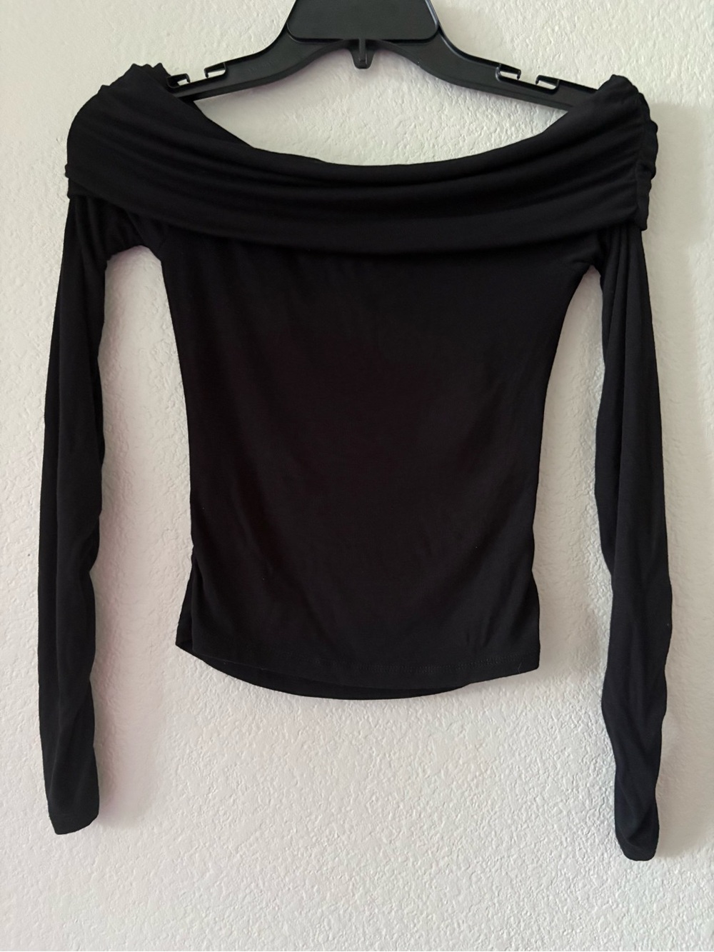 Cotton On Black Off-Shoulder Long Sleeve Top